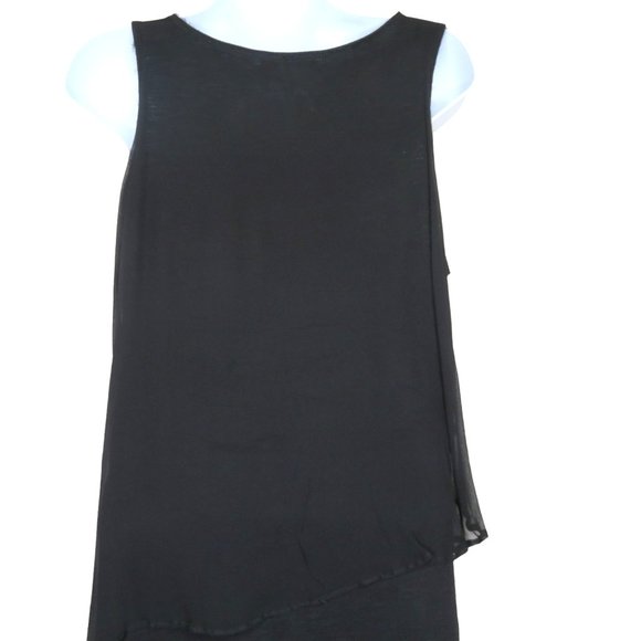 Vintage Elizabeth & James Layered Tunic Tank Top S Black Silk Cotton Small Snags - Picture 13 of 16